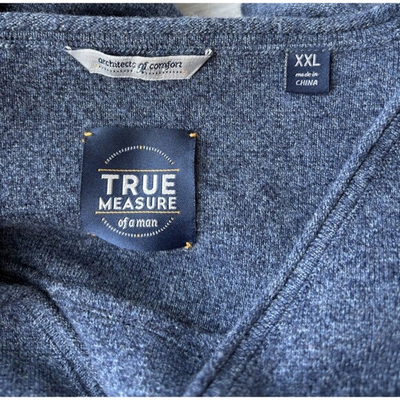 True Measure Of A Man Mens Blue Merino Wool Sweater Vest Size 2XL - Picture 3 of 6
